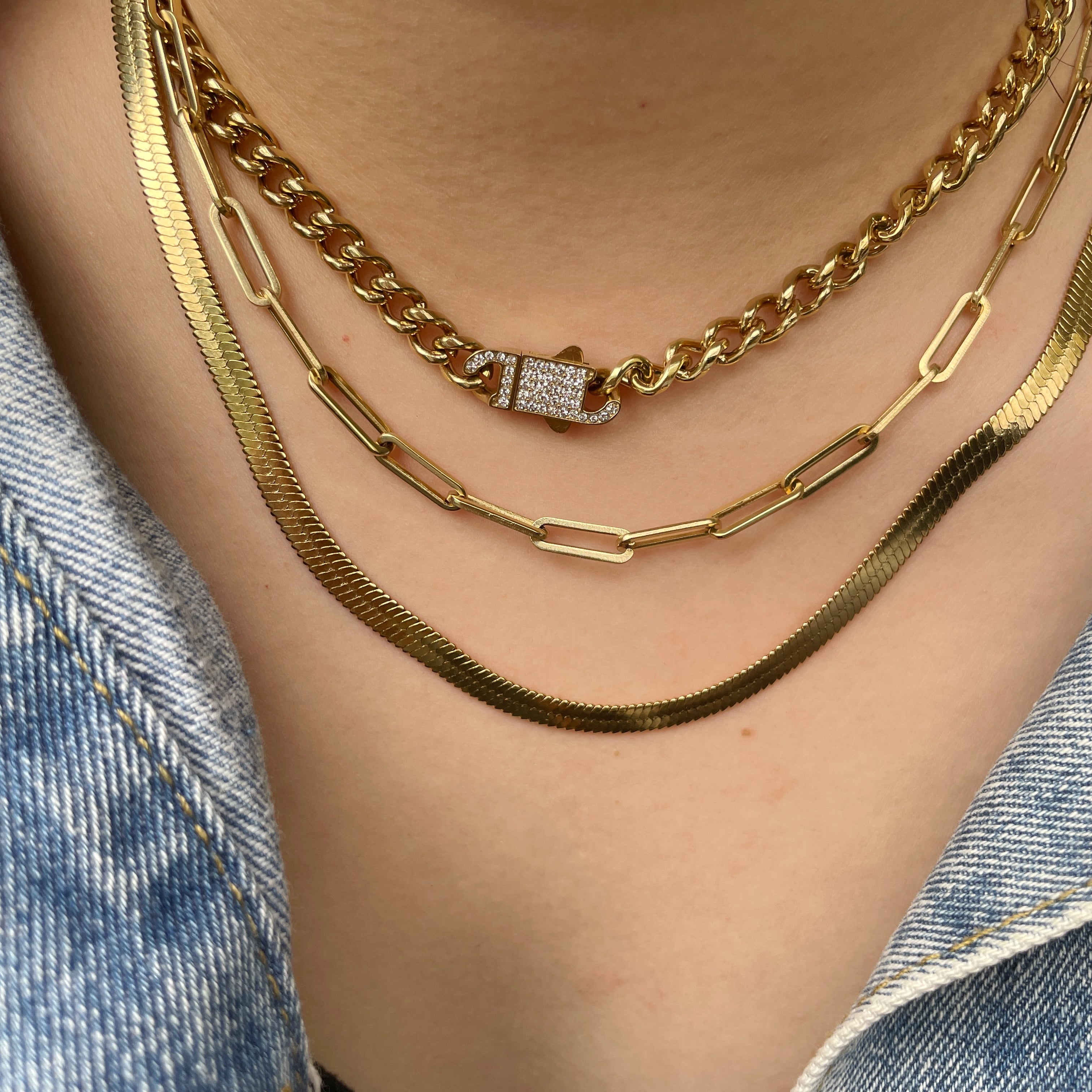 Gold Paperclip Chain Necklace Rectangle Chain Necklace Gold Link Necklace  Thick Dainty Chain Necklace Gold Thick Chain Necklace Link Chain - Etsy
