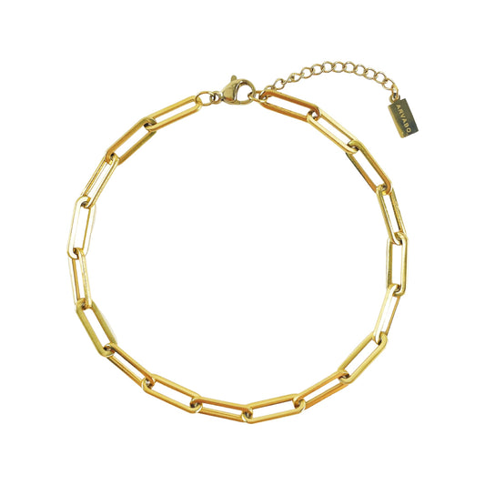 AW0110 simple rectangular chain bracelet