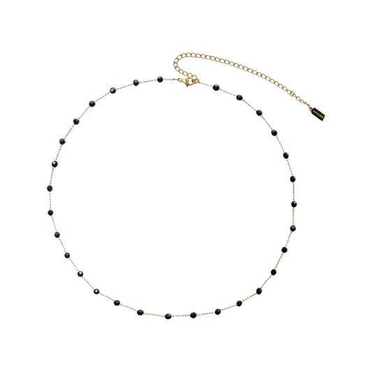 AW026 black crystal necklace